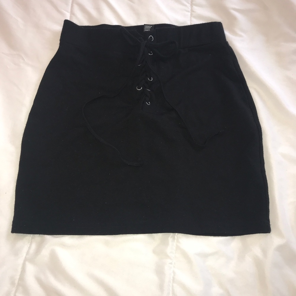 Black skirt with laces in front